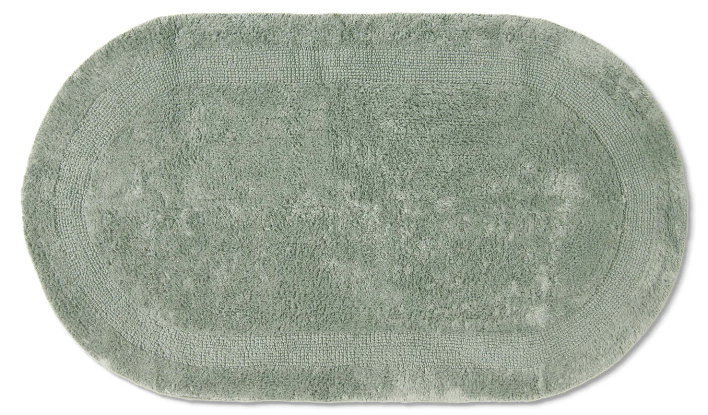 Oval baderomsmatte - Nila (lysegrønn) (Størrelse: 50 x 90 cm)