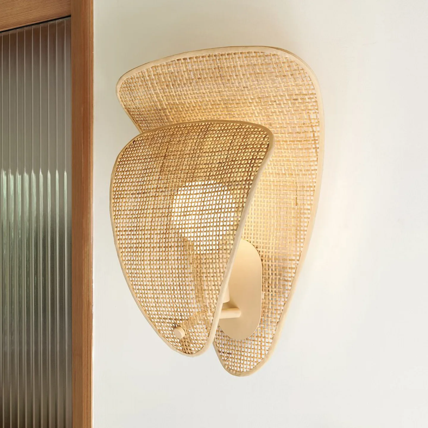 Coquillage væglampe natur, 33 cm, rattan - MARKET SET - Stue - Design - Træ - Med én lyskilde