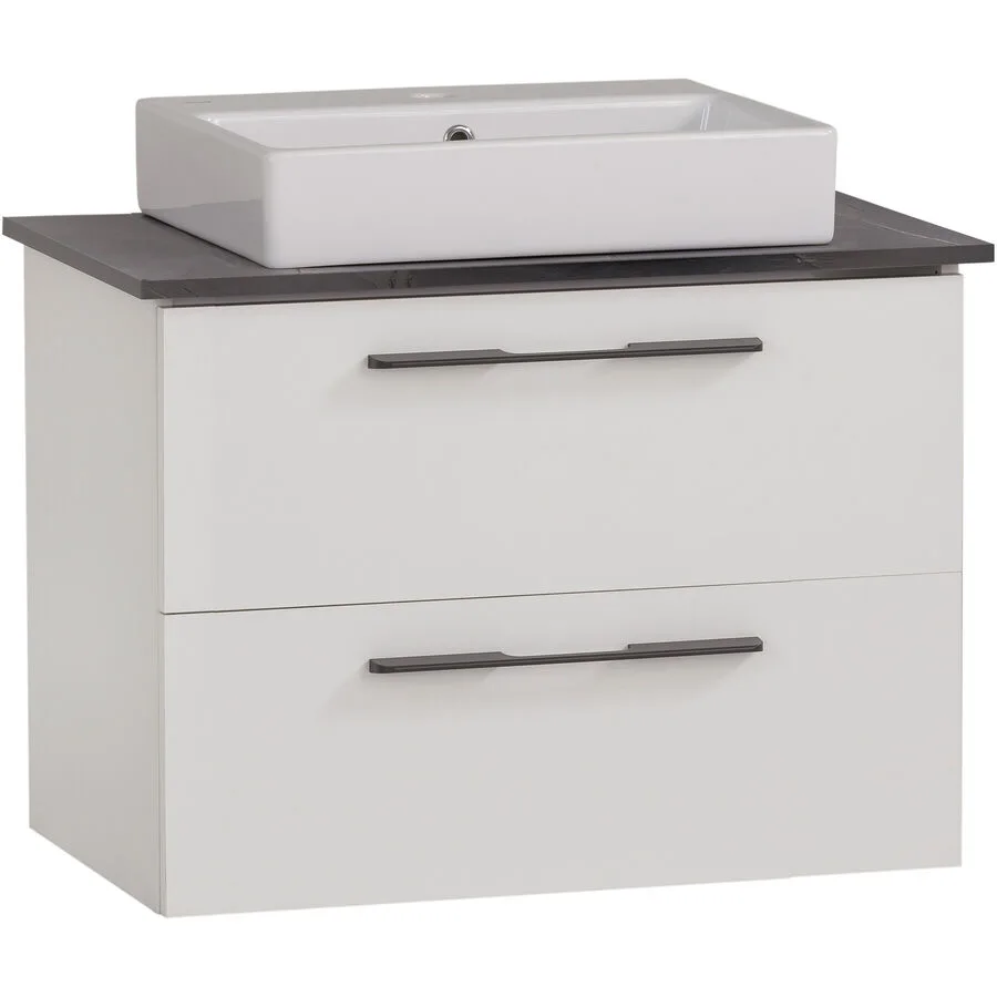 Waschtisch mit Lavabo Maxin weiss matt Holzwerkstoff B 66 T 45 cm H 66.4 cm