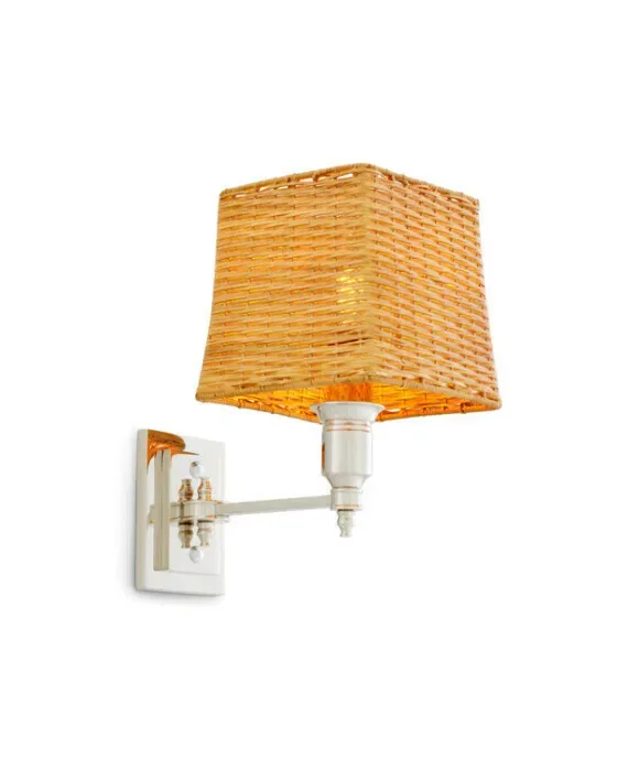 Wall Lamp Lexington Single Nickel/Rattan
