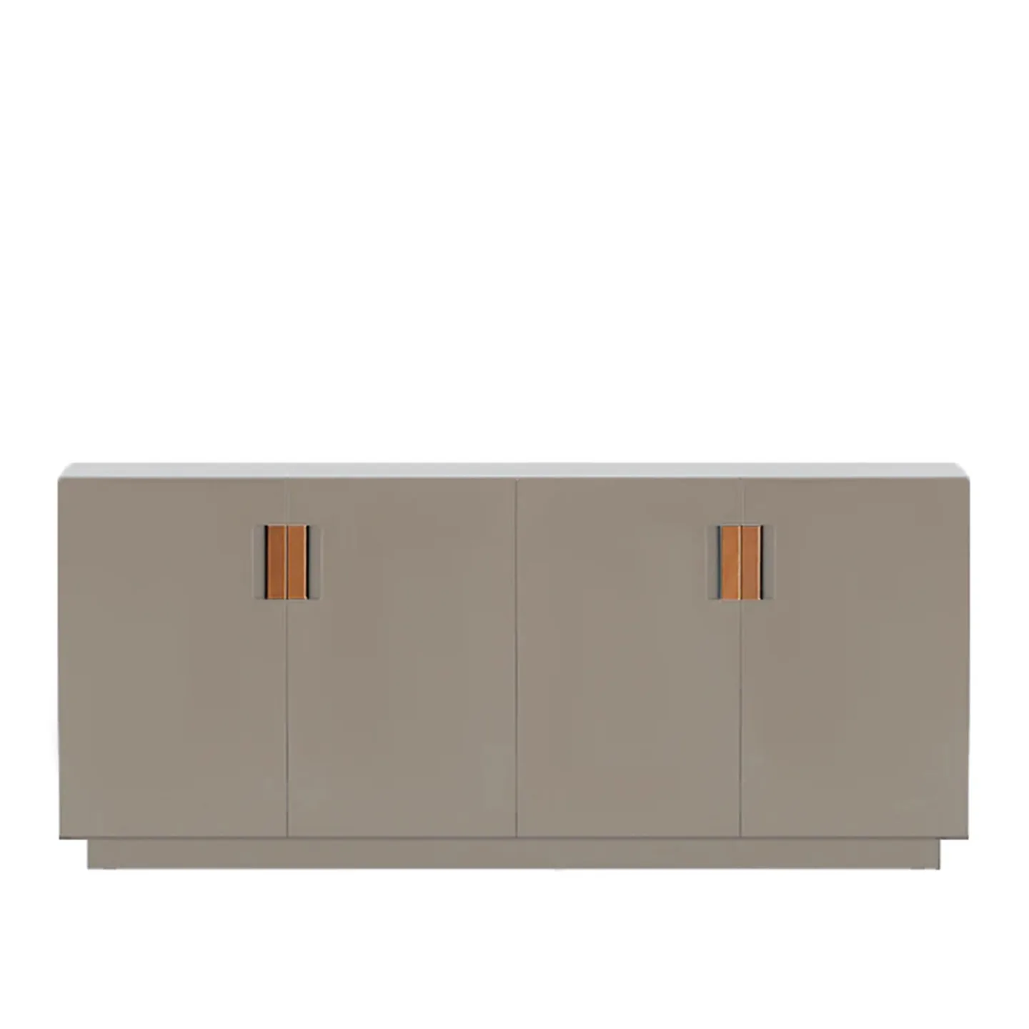 Asplund - Frame 160 Low Covered Doors - Dark Sand / Cognac Leather - Skåp och vitrinskåp - Anya Sebton & Eva Lilja Löwenhielm 2011 - Beige - Läder