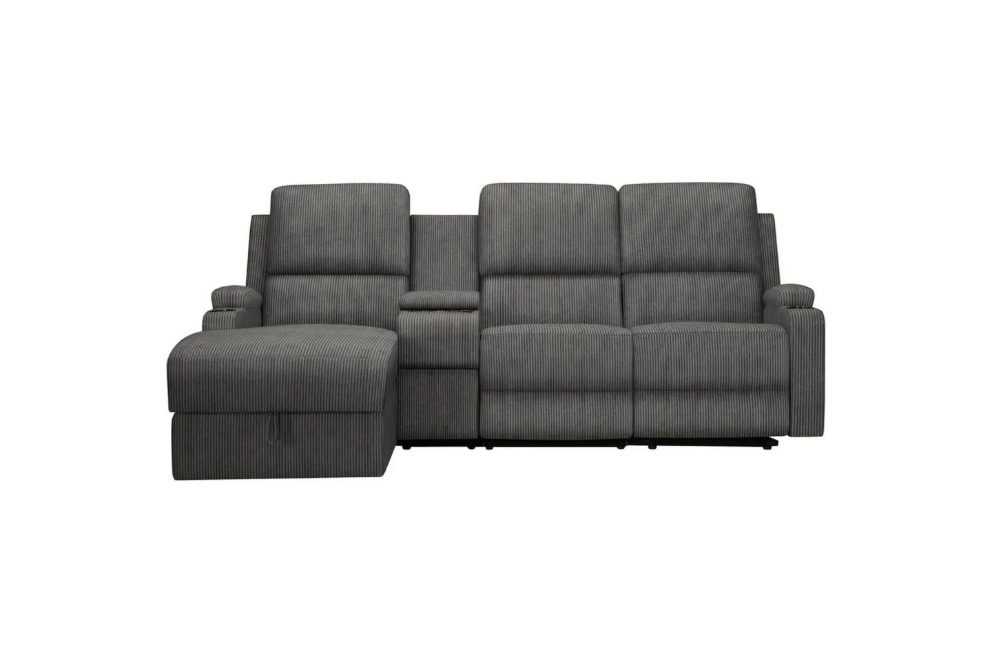 Reclinersoffa med hörn Loft24 Dallas Reclinersoffa 3-sits Grå Vänster -