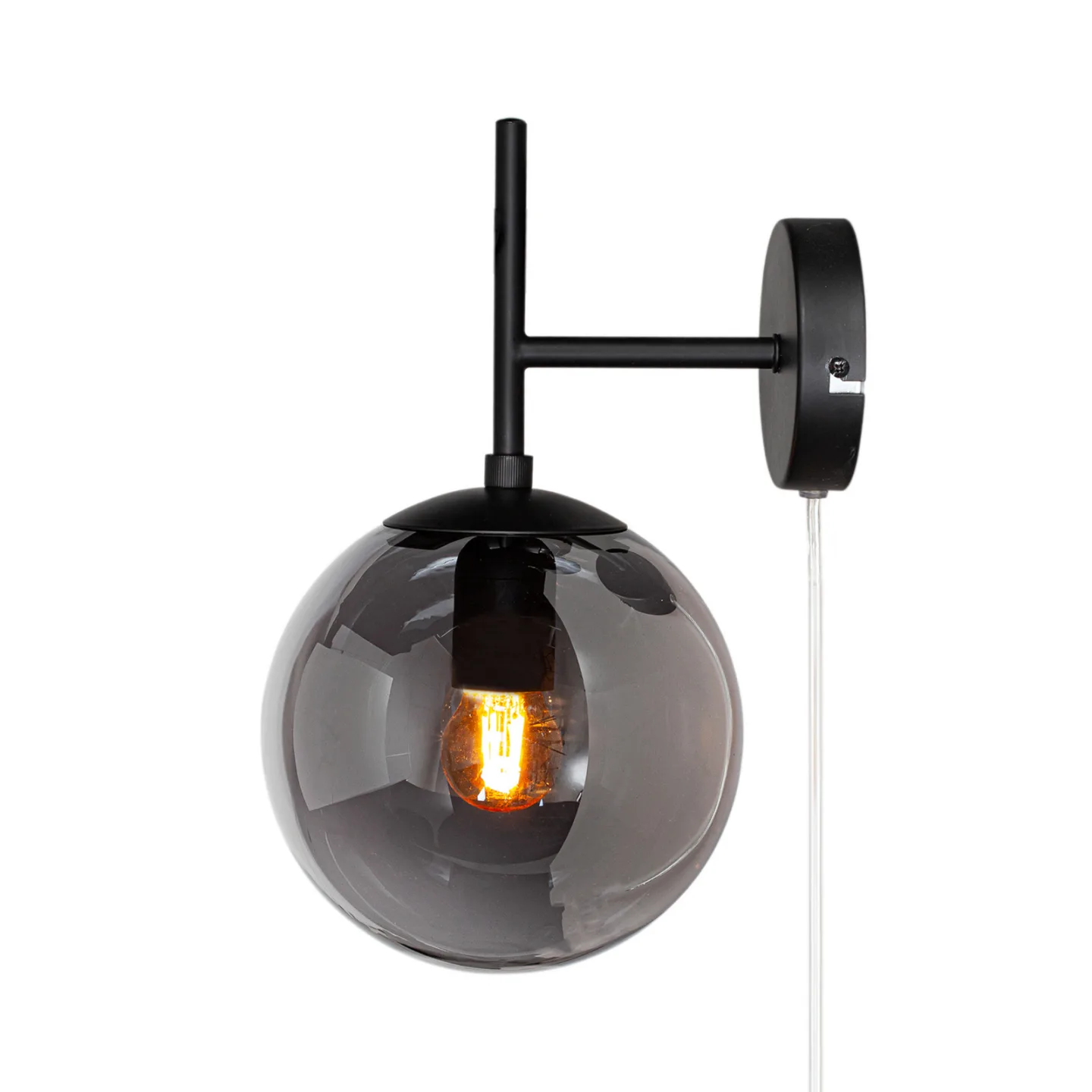 Boyle Vägglampa Smoke Grey - By Rydéns - Vardagsrum - Modern - Glas - Med en ljuskälla