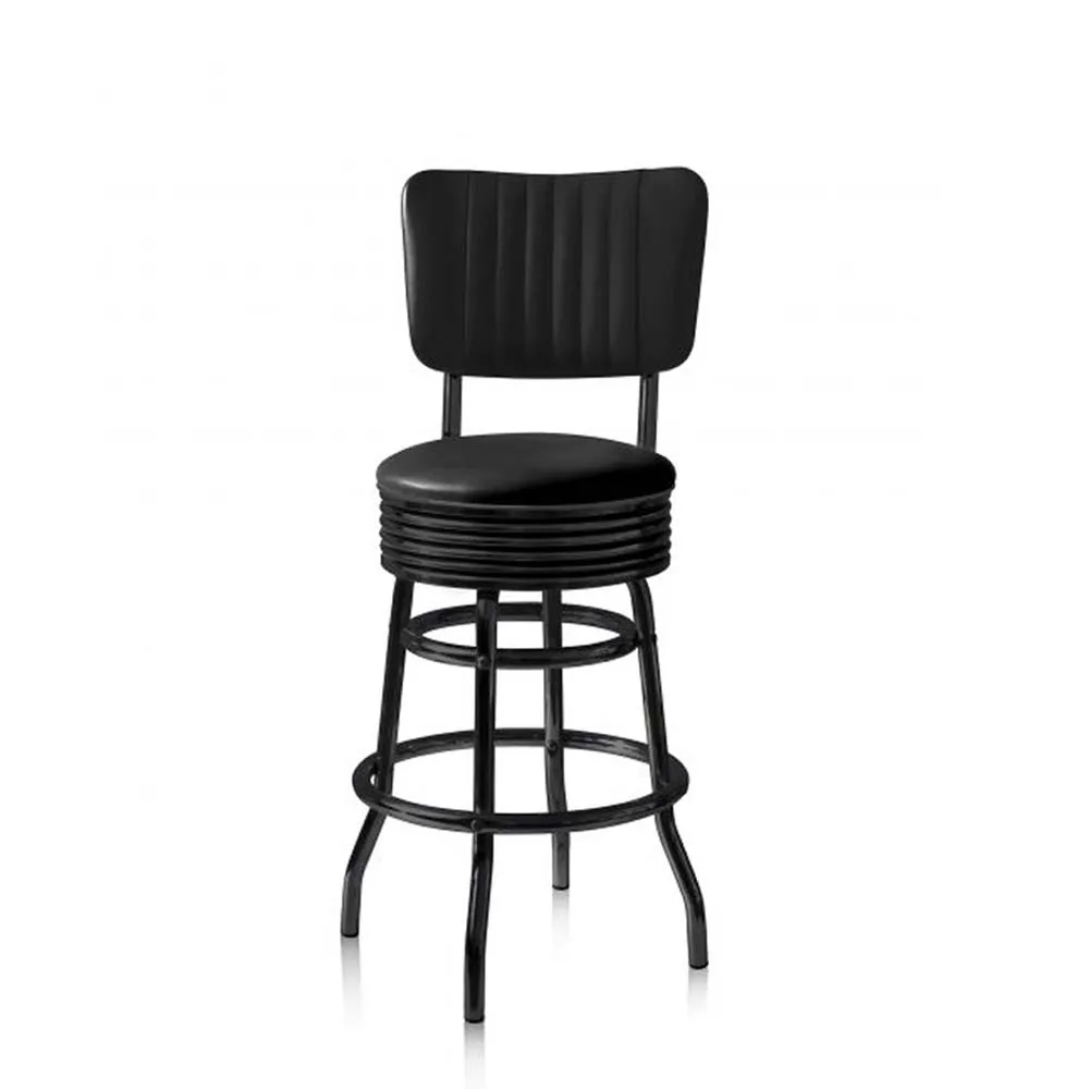 Diner Barstol Helsvart med rygg 66 cm hög