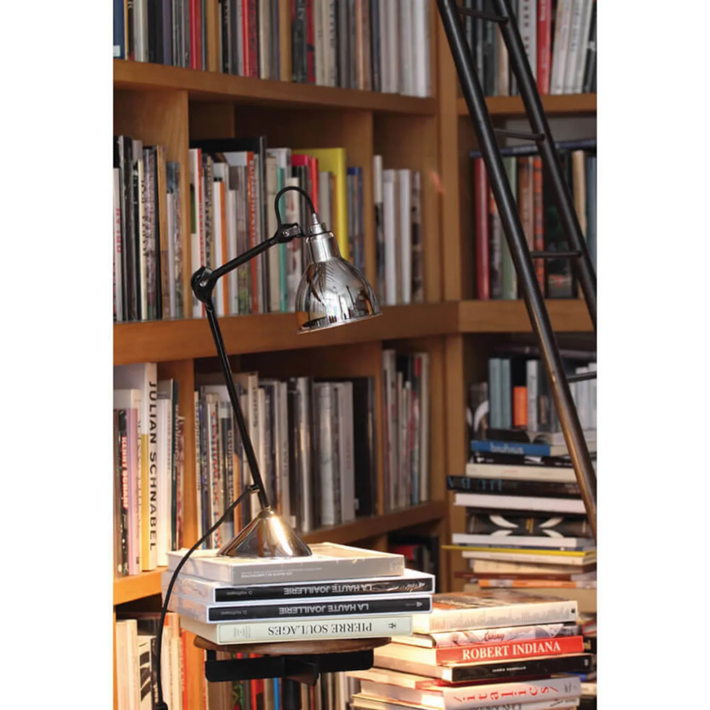 205 Tischleuchte Schwarz/Chrom - Lampe Gras - Wohnzimmer - Metall