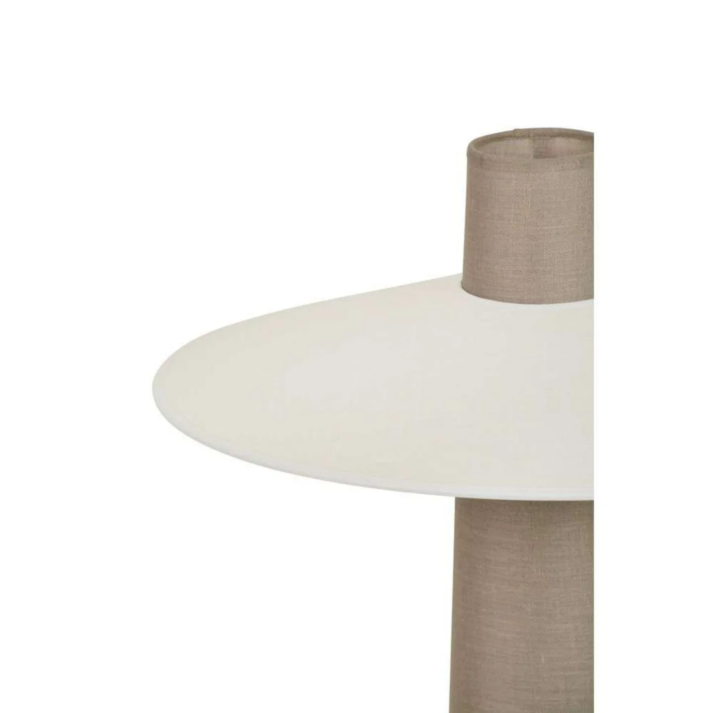 Thésée Tischleuchte, creme, Höhe 50 cm - Forestier - Wohnzimmer - Boho - Stoff / Textil - Mit Schirm
