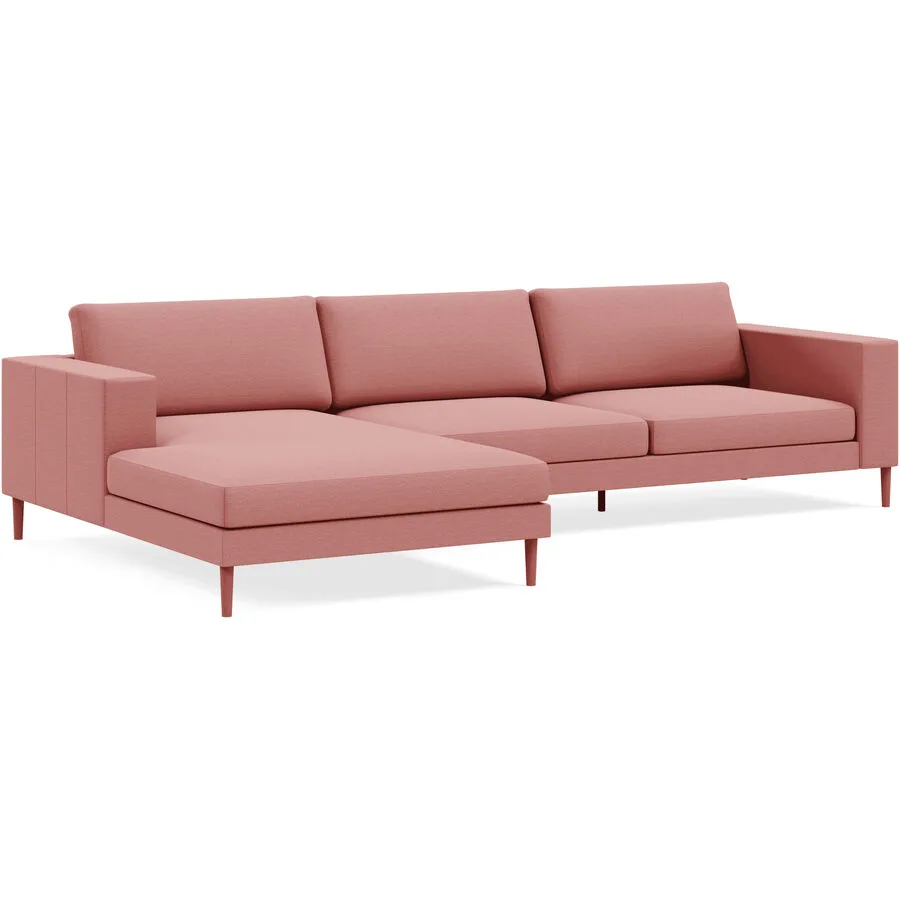 Ecksofa Domino Rot Stoff 310 cm 181 cm - Möbel Konfigurator: Traummöbel individuell zusammenstellen