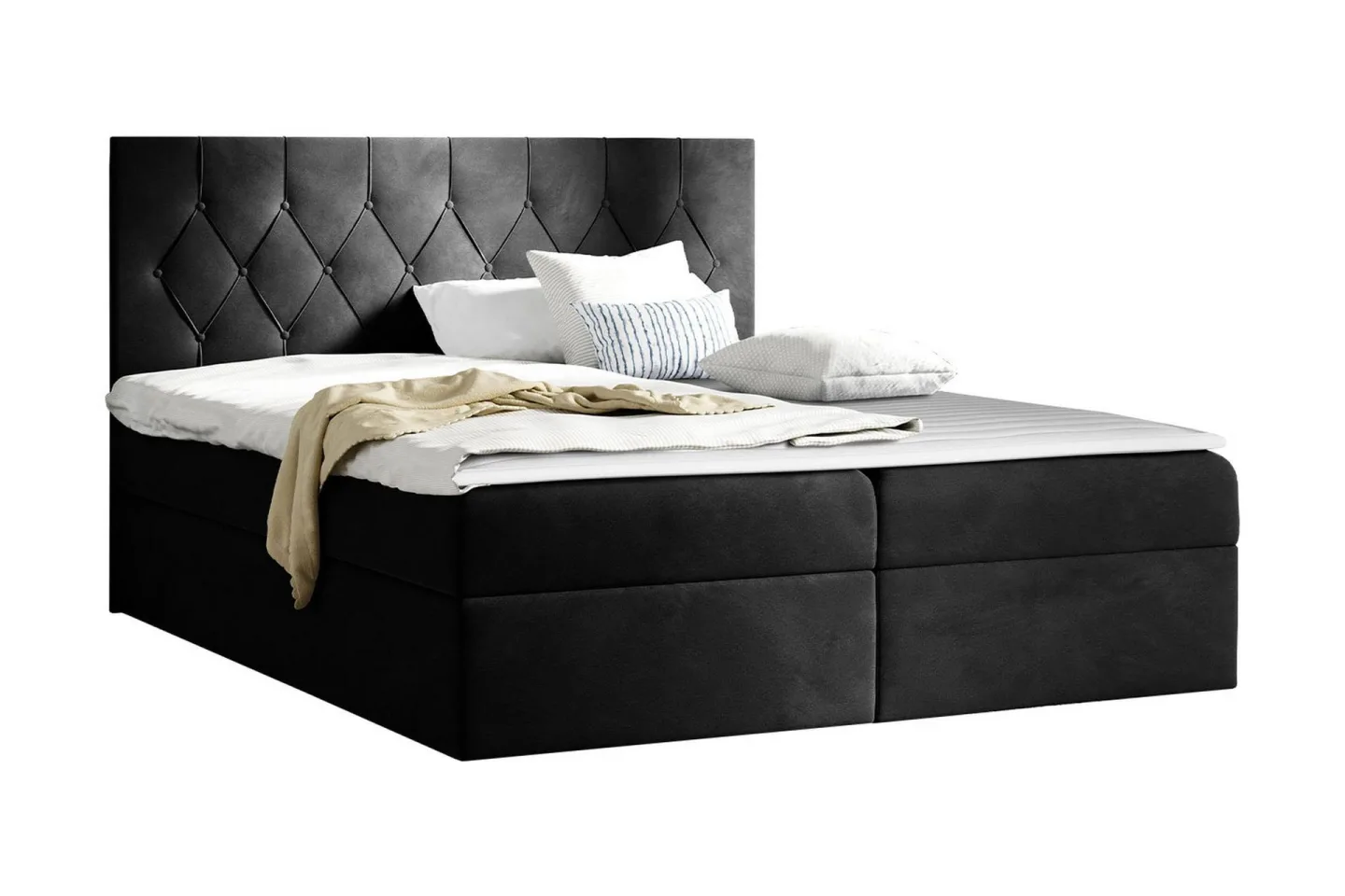 Jitendera Sängpaket Kontinentalsäng 120x200 cm med Förvaring - Svart