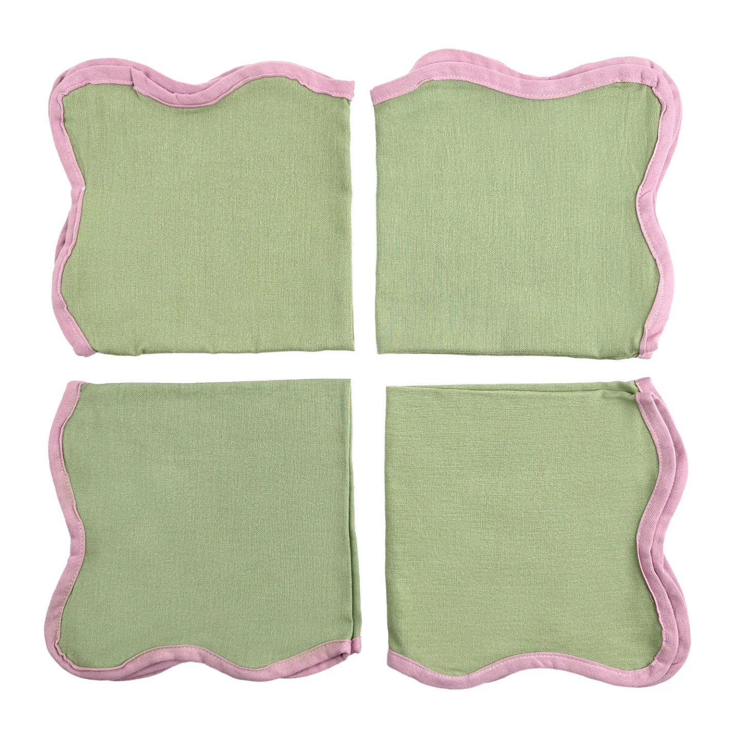 Servietter - 4-pakning Klutserviett Yrsa (grønn) (Størrelse: 40 x 40 cm)