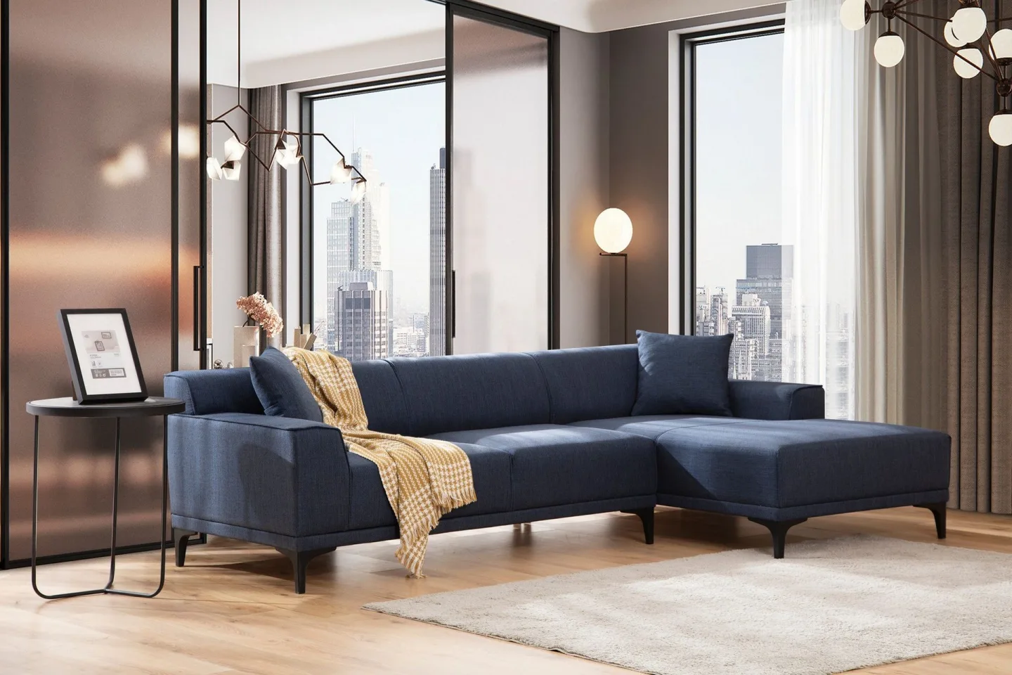 Mississauga Divansoffa 3-sits - Blå