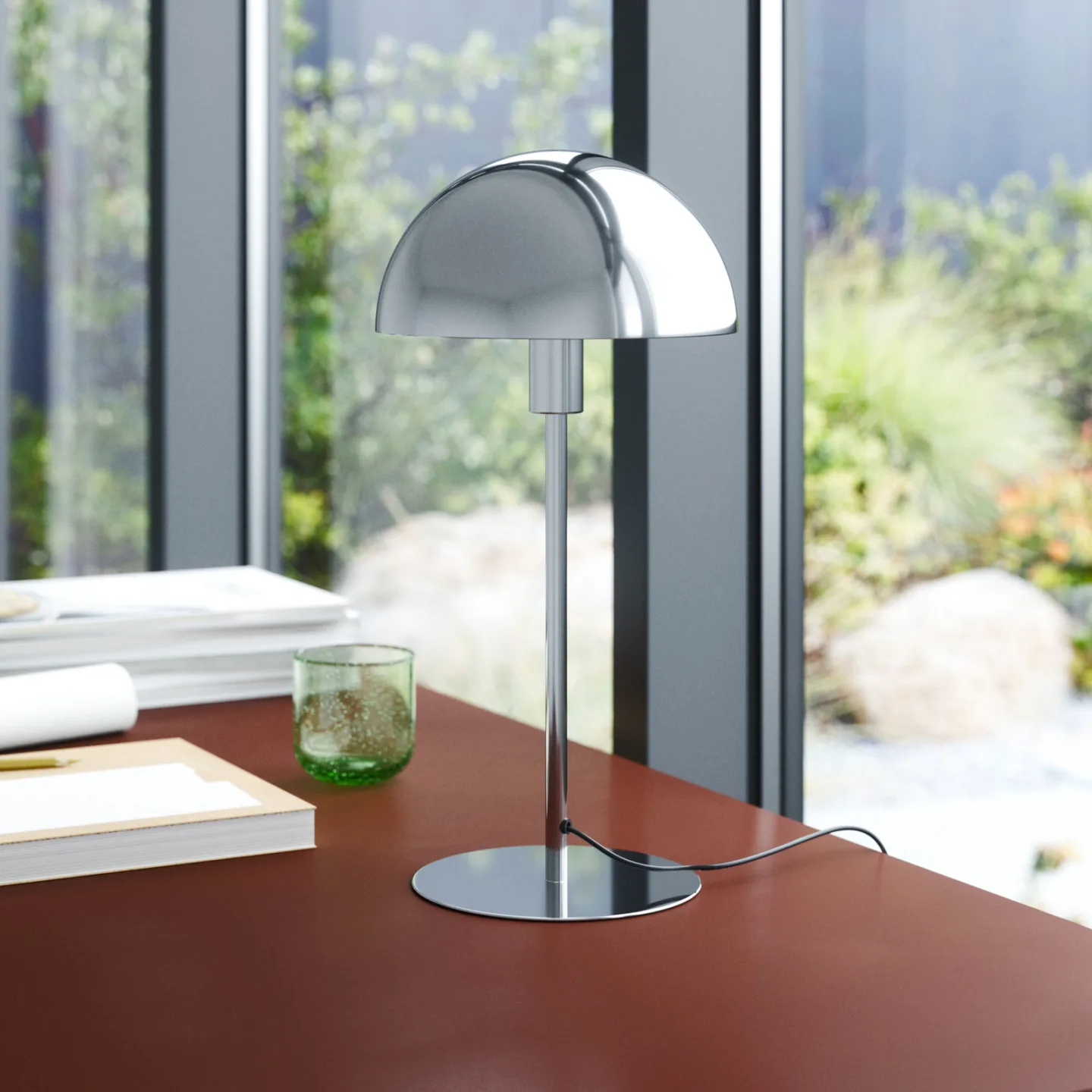Ellen 20 Tischleuchte Chrome - Nordlux - Wohnzimmer - Skandinavisch - Metall - Mit Schirm