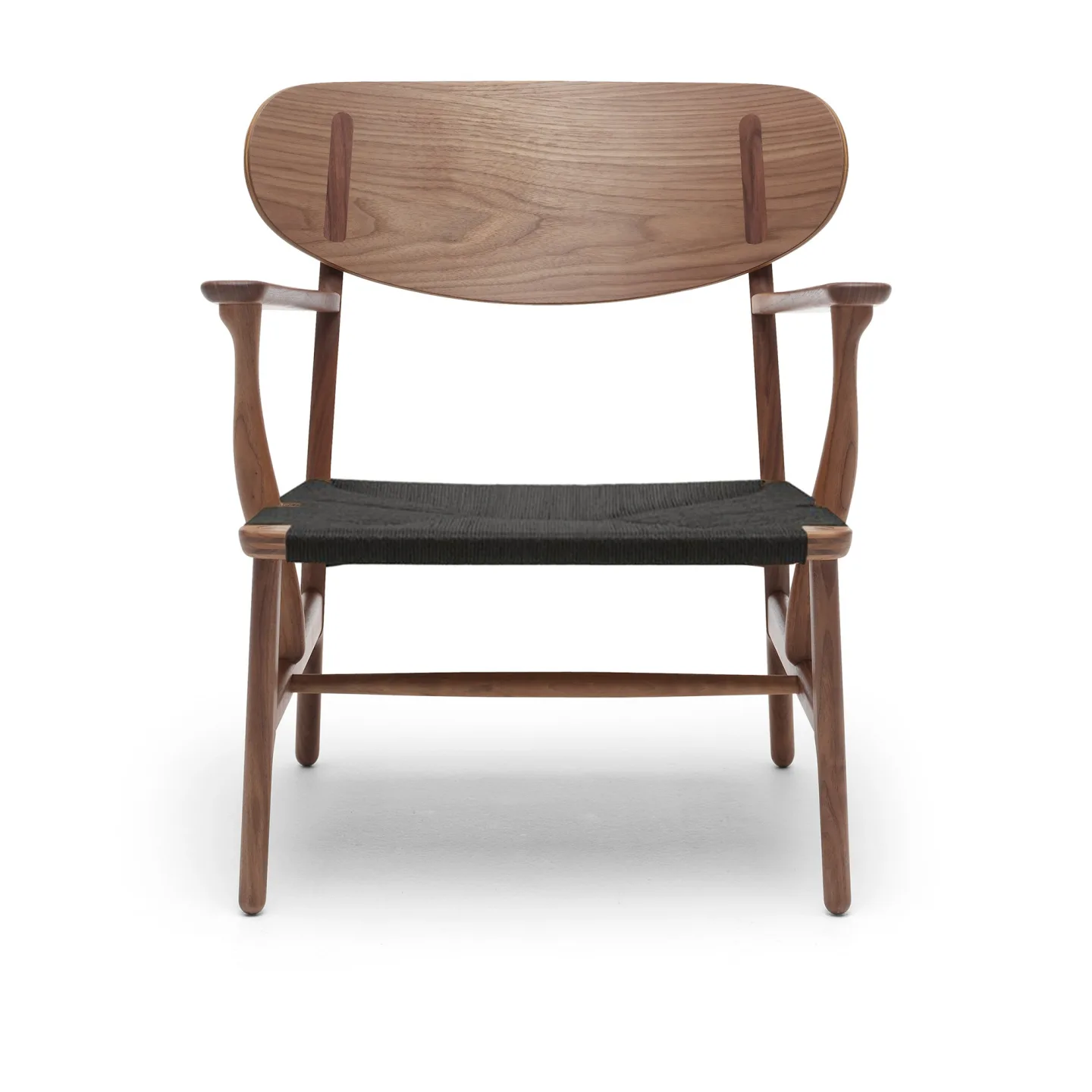 Carl Hansen - CH22, Oiled Walnut, Chord Black - Fåtöljer - Hans J. Wegner - Träfärgad - Naturmaterial/Trä
