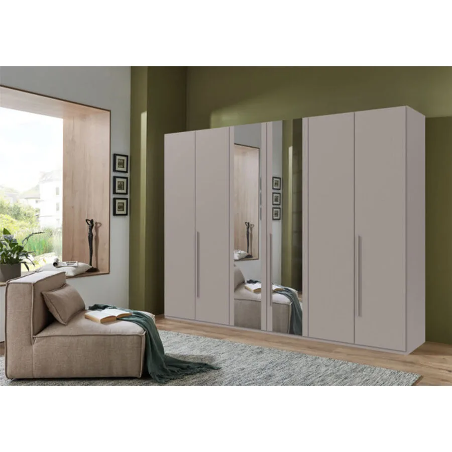 Kleiderschrank Annie Saharagrau - Griffe Saharagrau Mischholz B 270 cm