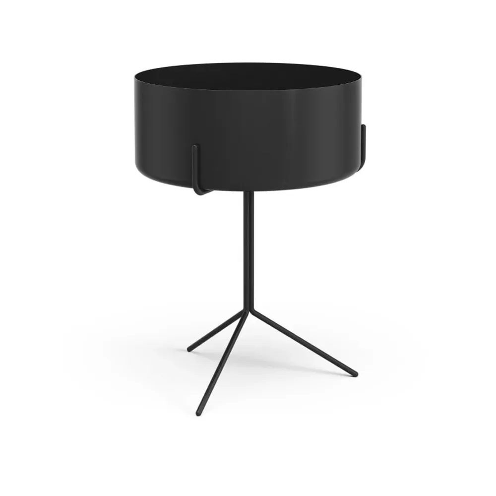 Swedese Drum bord svart, planteringskärl