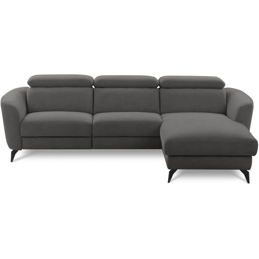 Ecksofa Simba Links Chenille Graphit B 261 T 183 cm
