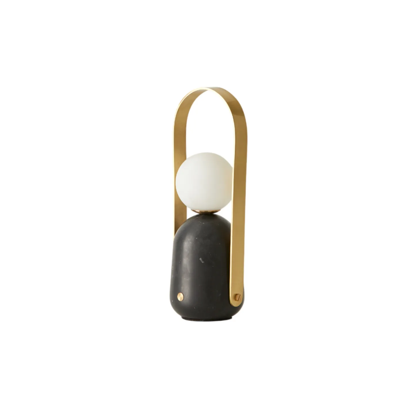 Nano LED-Akku-Tischleuchte, schwarz/gold - Aromas del Campo - Wohnzimmer - Skandinavisch - Edelstahl - Einflammig