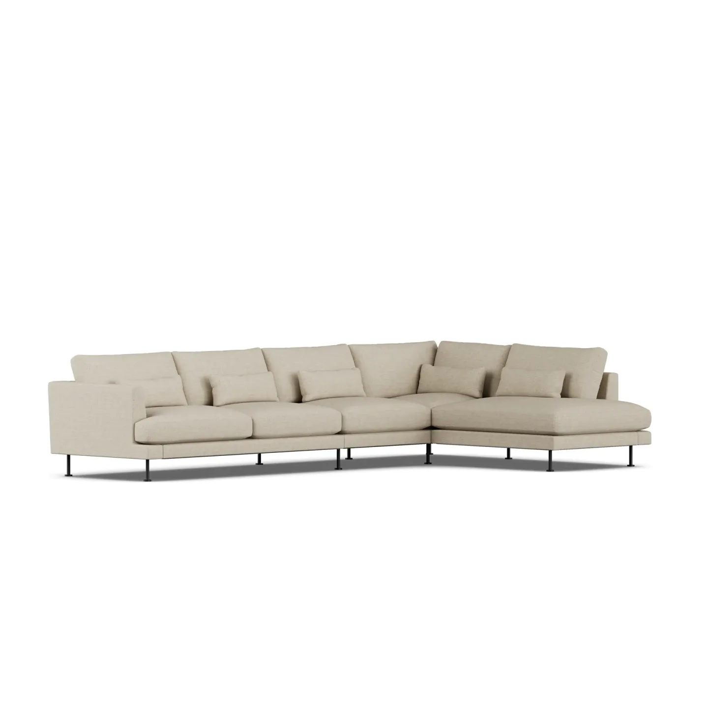 1898 Bredhult Sofa Bern Beige 0341-Schwarzer Stahl, 4-sitzig B1