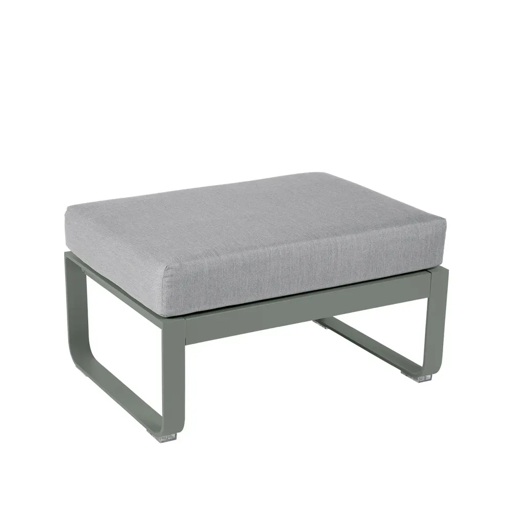 Fermob Bellevie 1-sits fotpall Rosemary (grön), flannel grey dyna