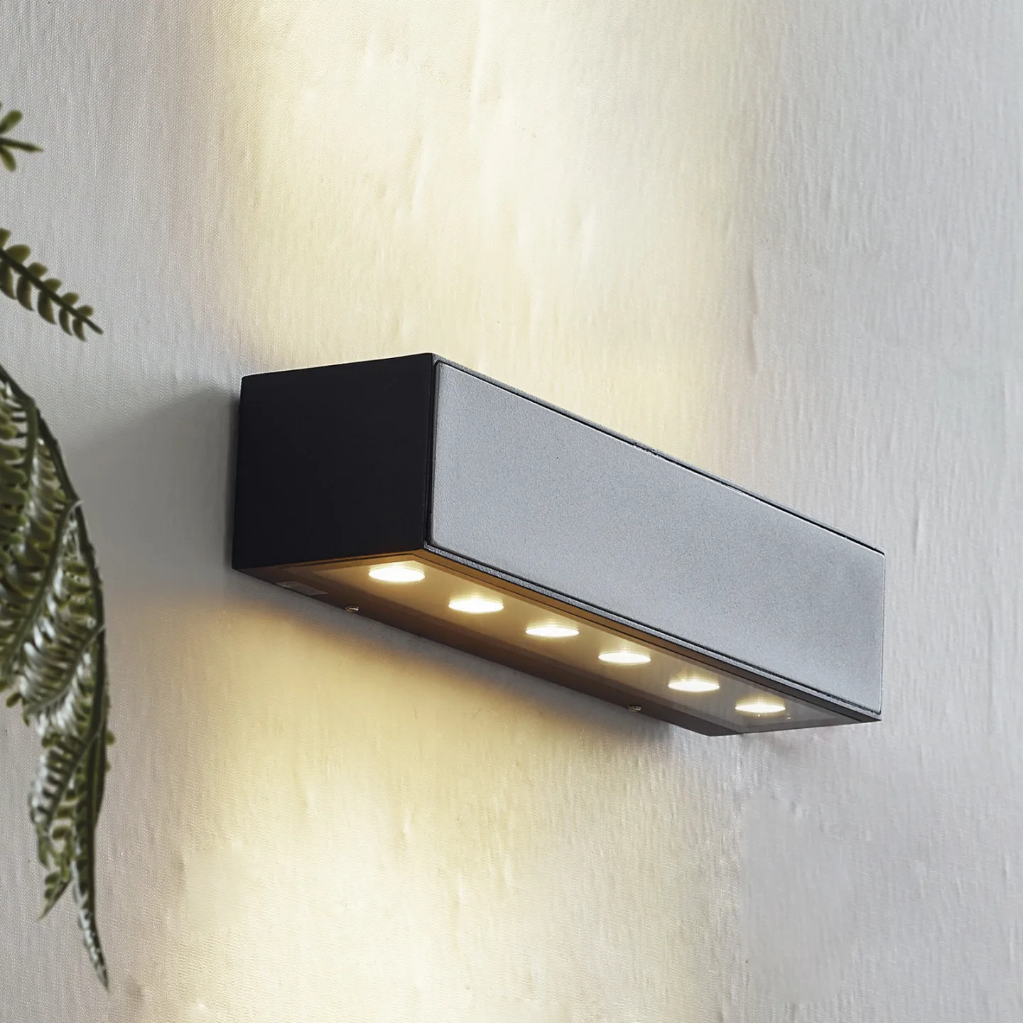 Selim utendørs LED-vegglampe, lengde 30 cm, svart – Lucande - Moderne - Aluminium - Kantet