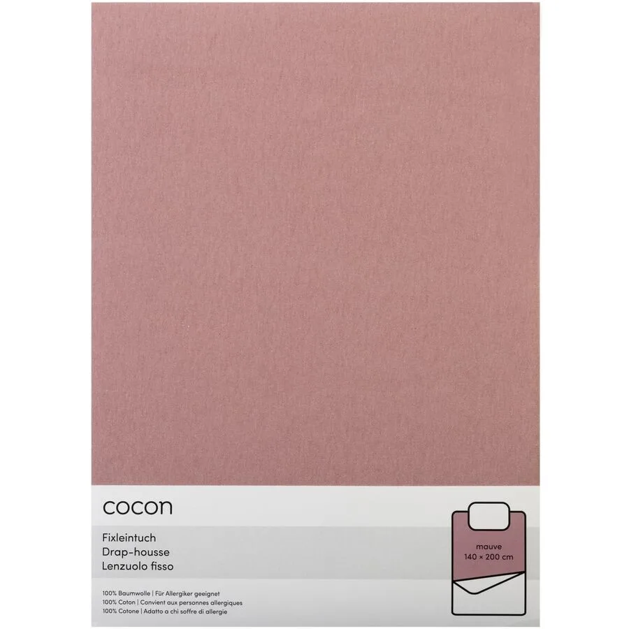 Fixleintuch COCON Mauve Baumwolle 140 x 200 cm - Material: Jersey