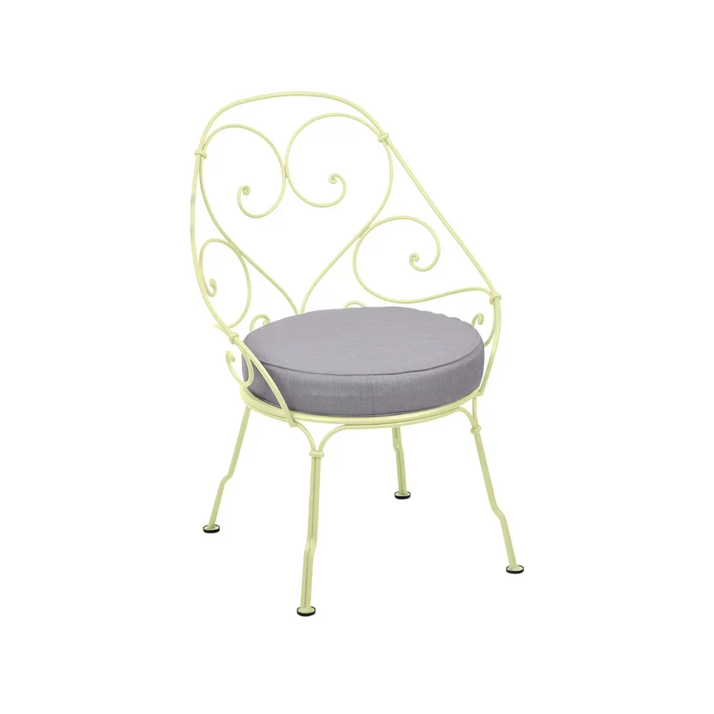 Fermob 1900 Cabriolet karmstol Frosted lemon (gul), flannel grey dyna