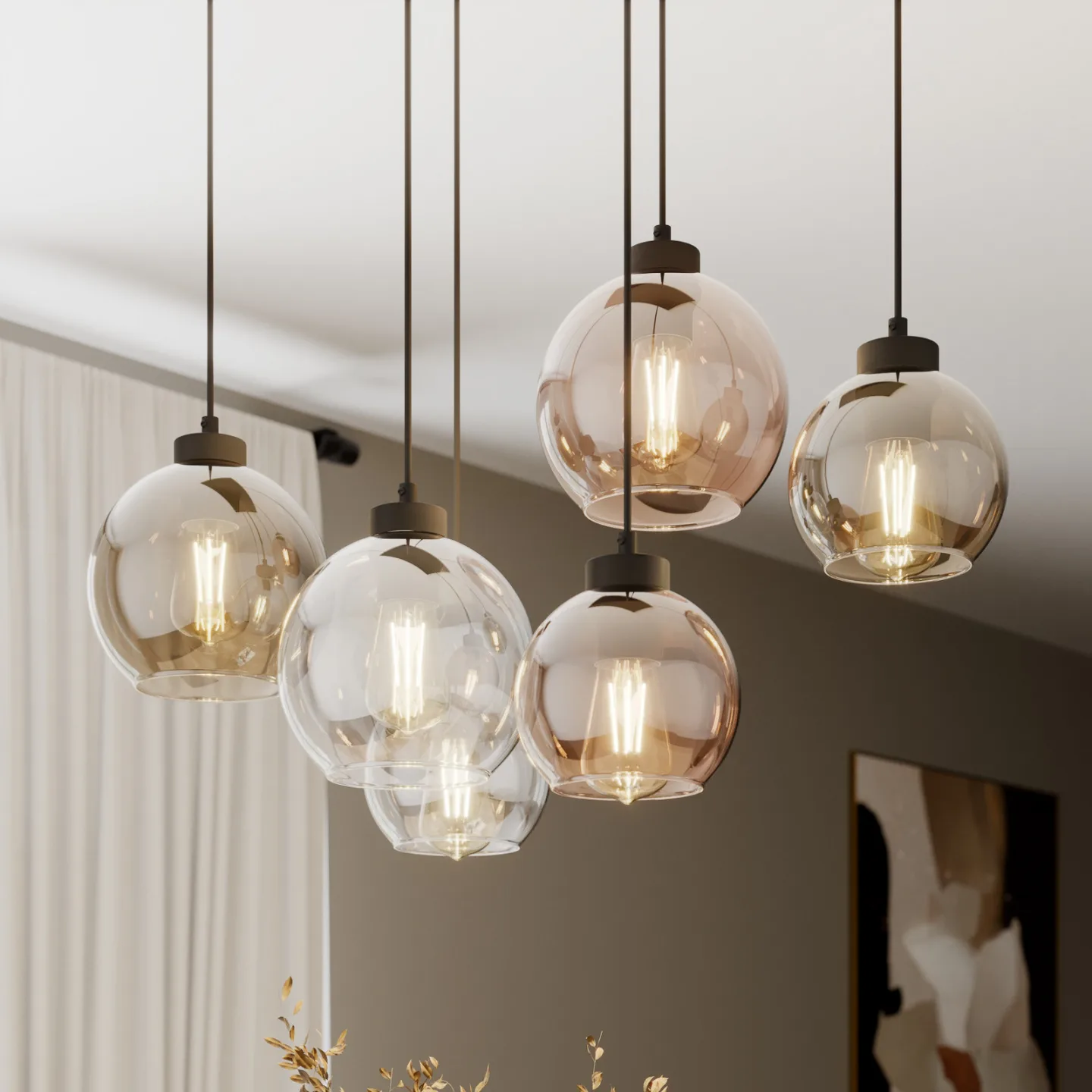 Cubus 6 Taklampa Clear/Smoke/Amber - Euluna TK Lighting - Vardagsrum - Modern - Glas - Med flera ljuskällor