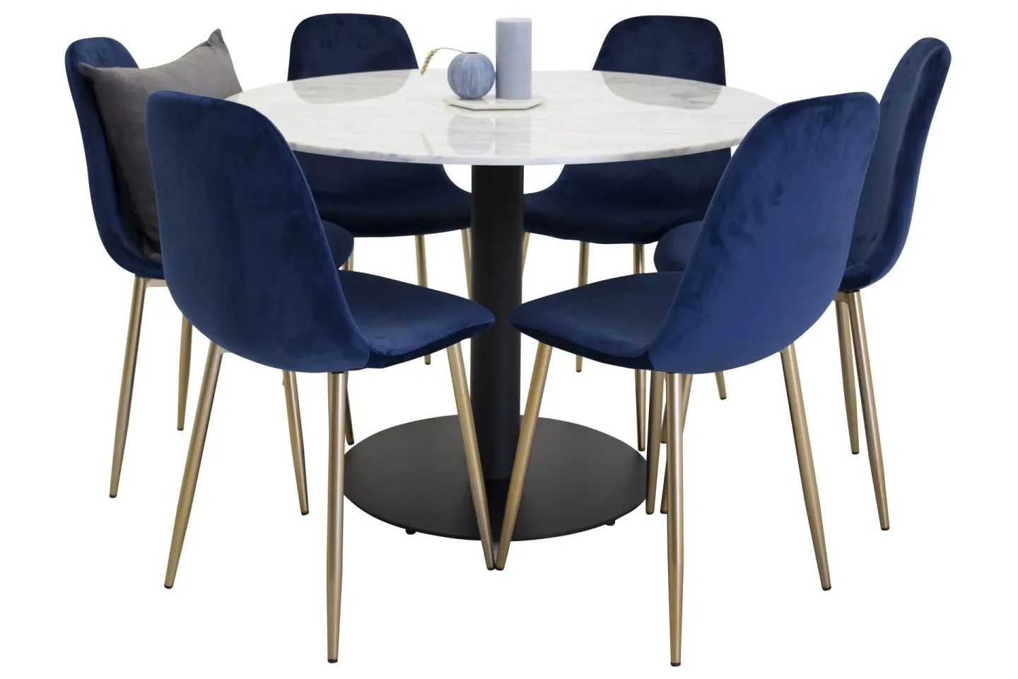Estelle Matgrupp 106 cm Rund med 6 Polar stolar - Svart