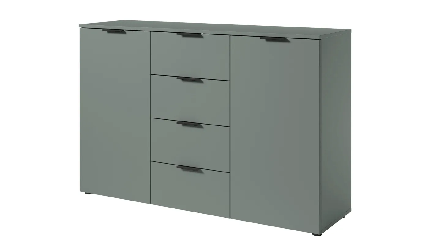 Kommode mit 4 Schubladen grün 135 x 40 cm - LINZ