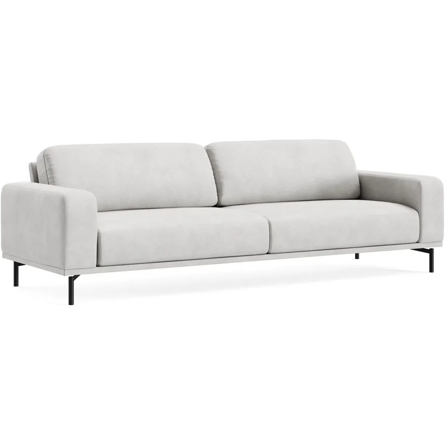Sofa Maja Grau Stoff 237 cm 99 cm - Farbe: MOVIE - 3/1 light grey - Möbel Konfigurator: Traummöbel individuell zusammenstellen