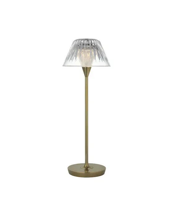 Blaze 16" Rechargeable Table Lamp Brass/Clear Crystal