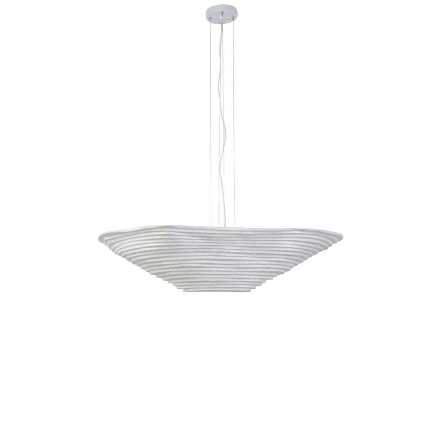Nebulis pendellampe L, med 2 lyskilder. Lengde 100 cm, hvit - Forestier - Stue - Design - Stoff / Tekstil - Med skjerm