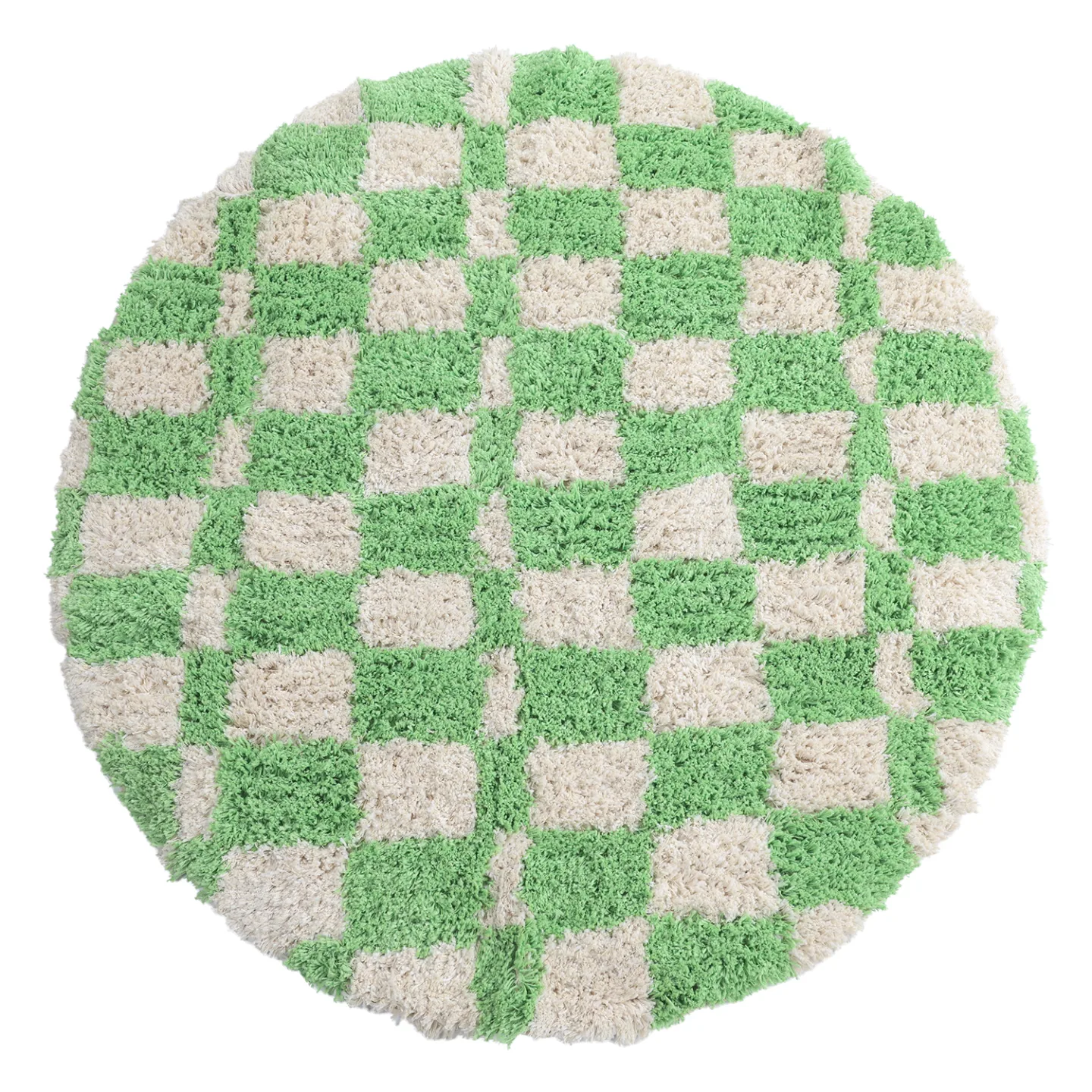 Rundt teppe - Atrani Natural Cotton Shaggy (grønn) (Størrelse: Ø 160 cm)
