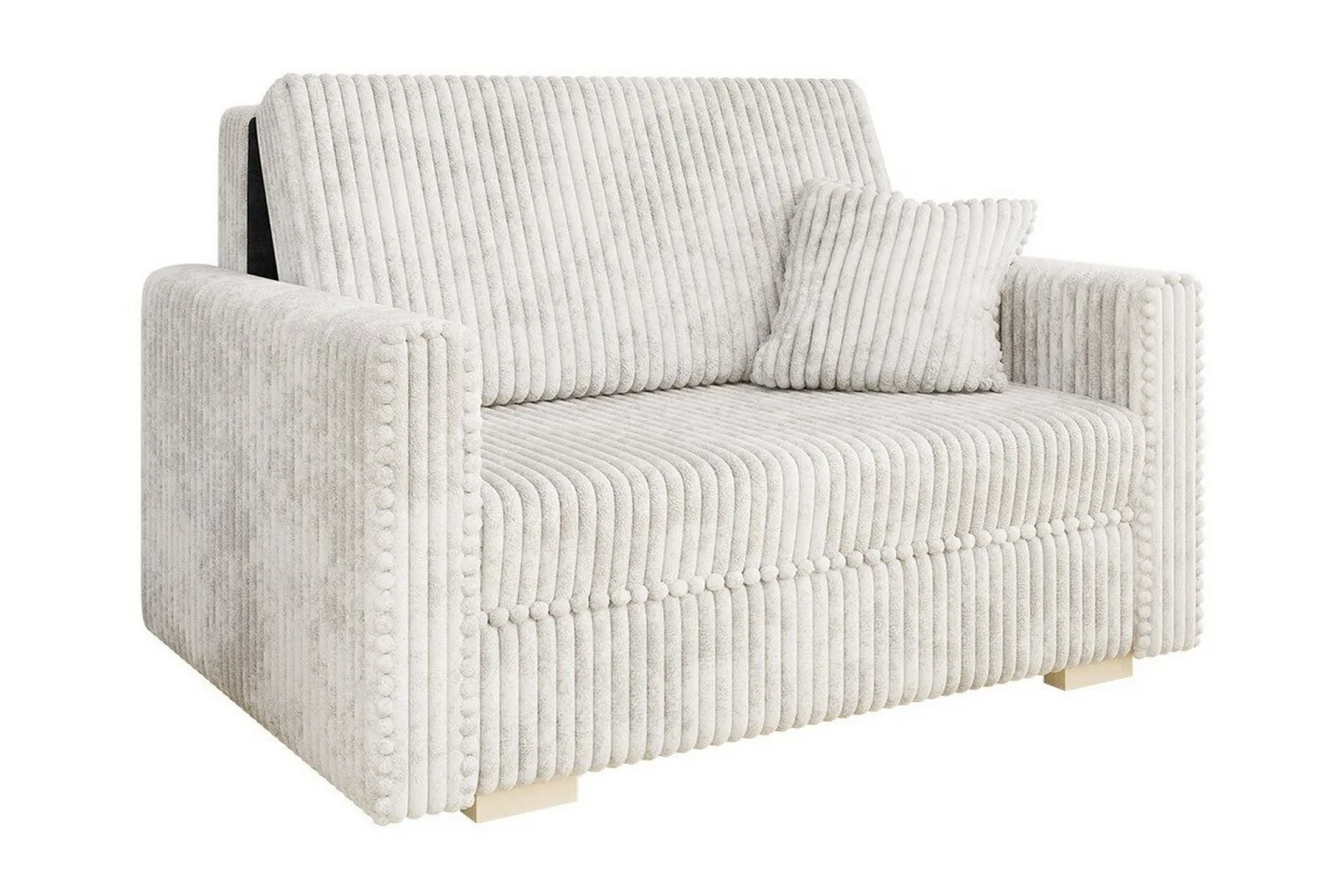 Denegal 2-sits liten bäddsoffa i Plysch - Beige