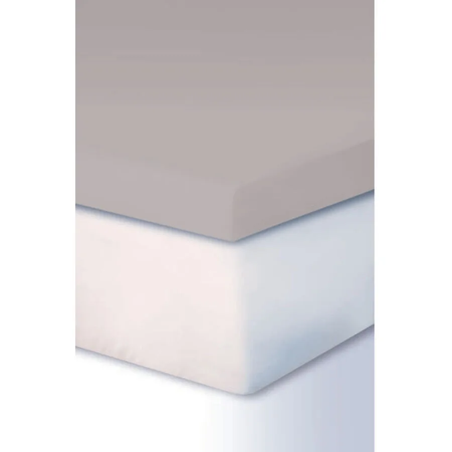 Living Home Fixleintuch Leira platin Baumwolle/Kunstfaser 90 x 220 cm - Material: 97% Baumwolle, 3% Elasthan