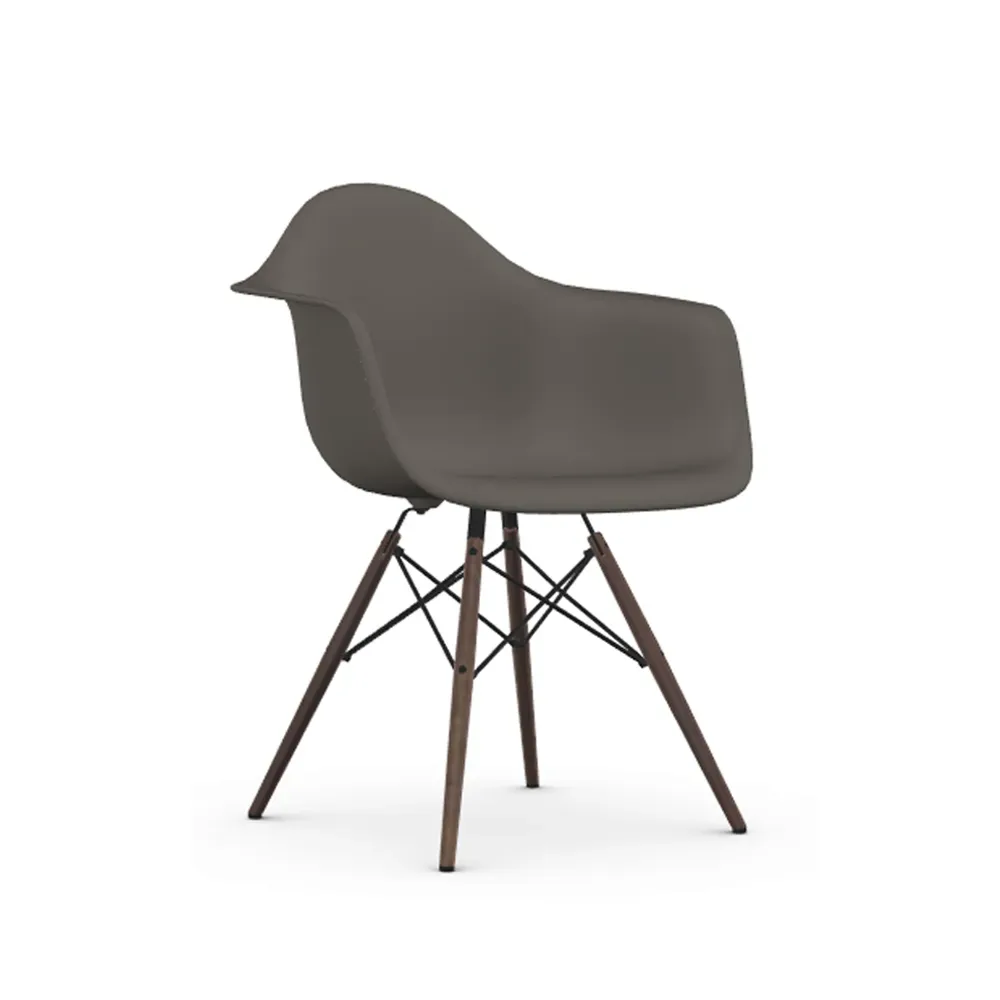 Vitra Eames Plastic Armchair RE DAW stol 56 granite grey-dark maple