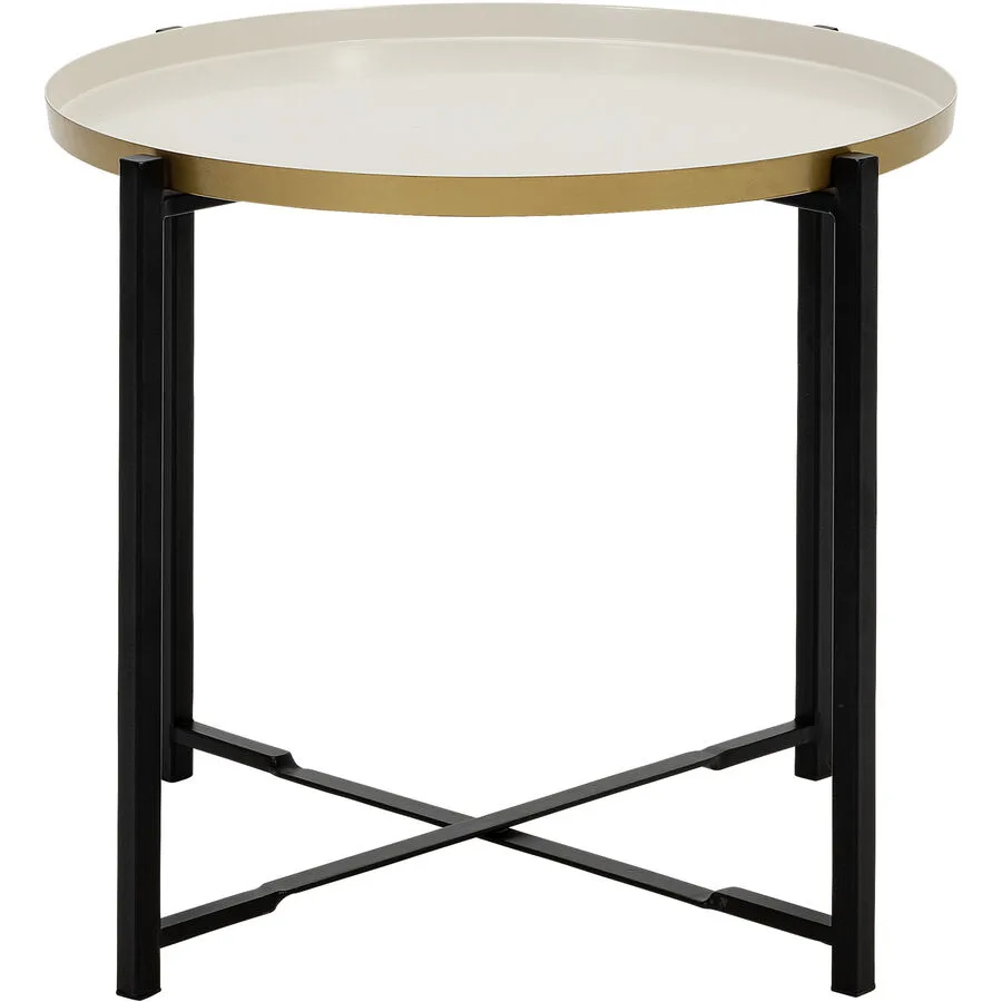 Beistelltisch Rondo Beige Metall 45 cm