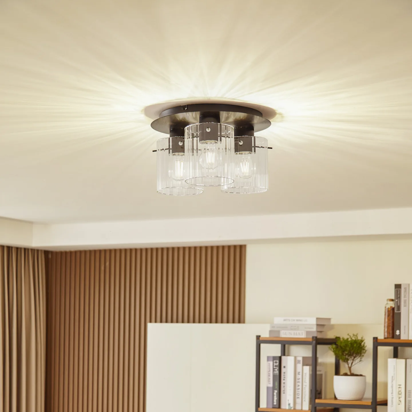 Eirian 3 Taklampe Clear/Black - Lucande - Stue - Moderne - Metall - Med flere lyskilder