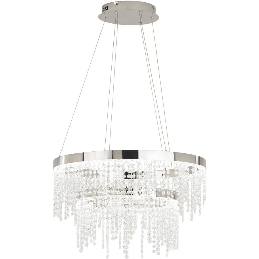 Pendellampe Antelao Grau Stahl 150 cm - Farbe: Chrom/klar - LED - Lichtfarbe: Helles Neutralweiss