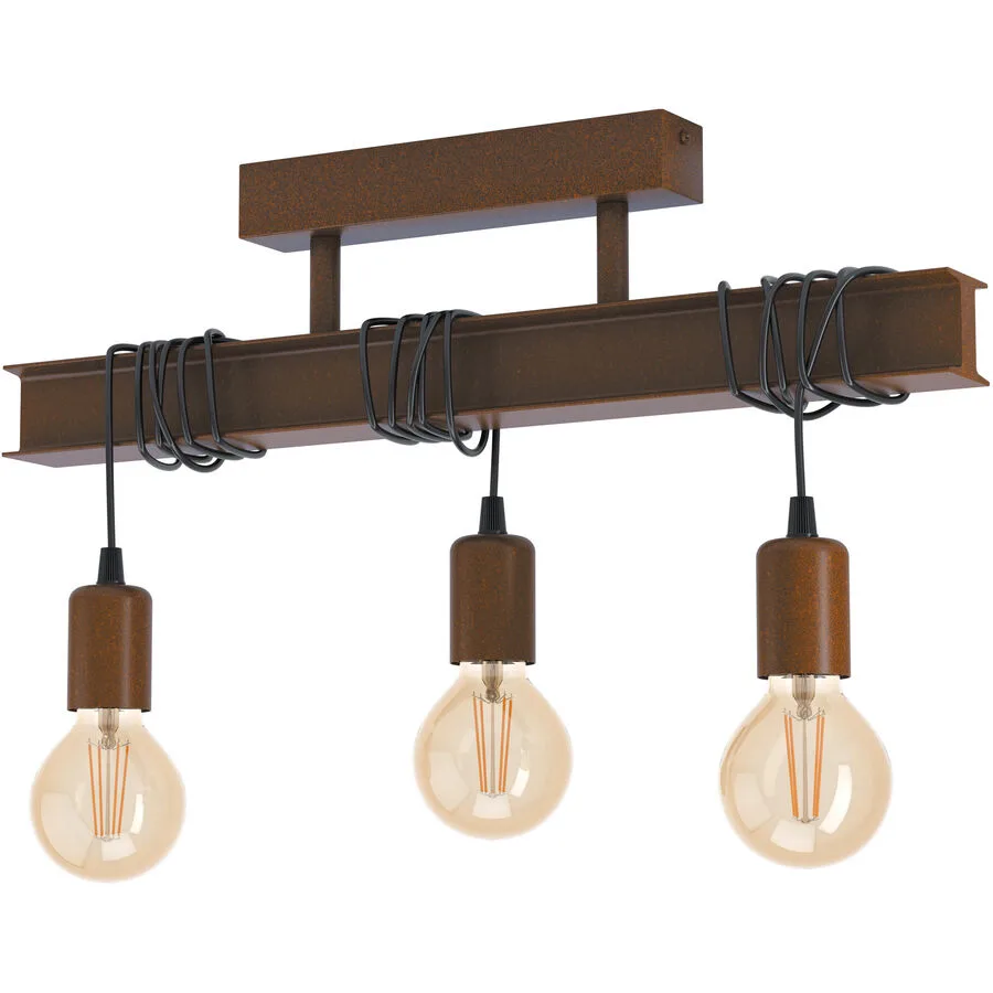 Eglo Deckenlampe Townshend 4 Braun Stahl 14 cm 26 cm - Farbe: antikbraun