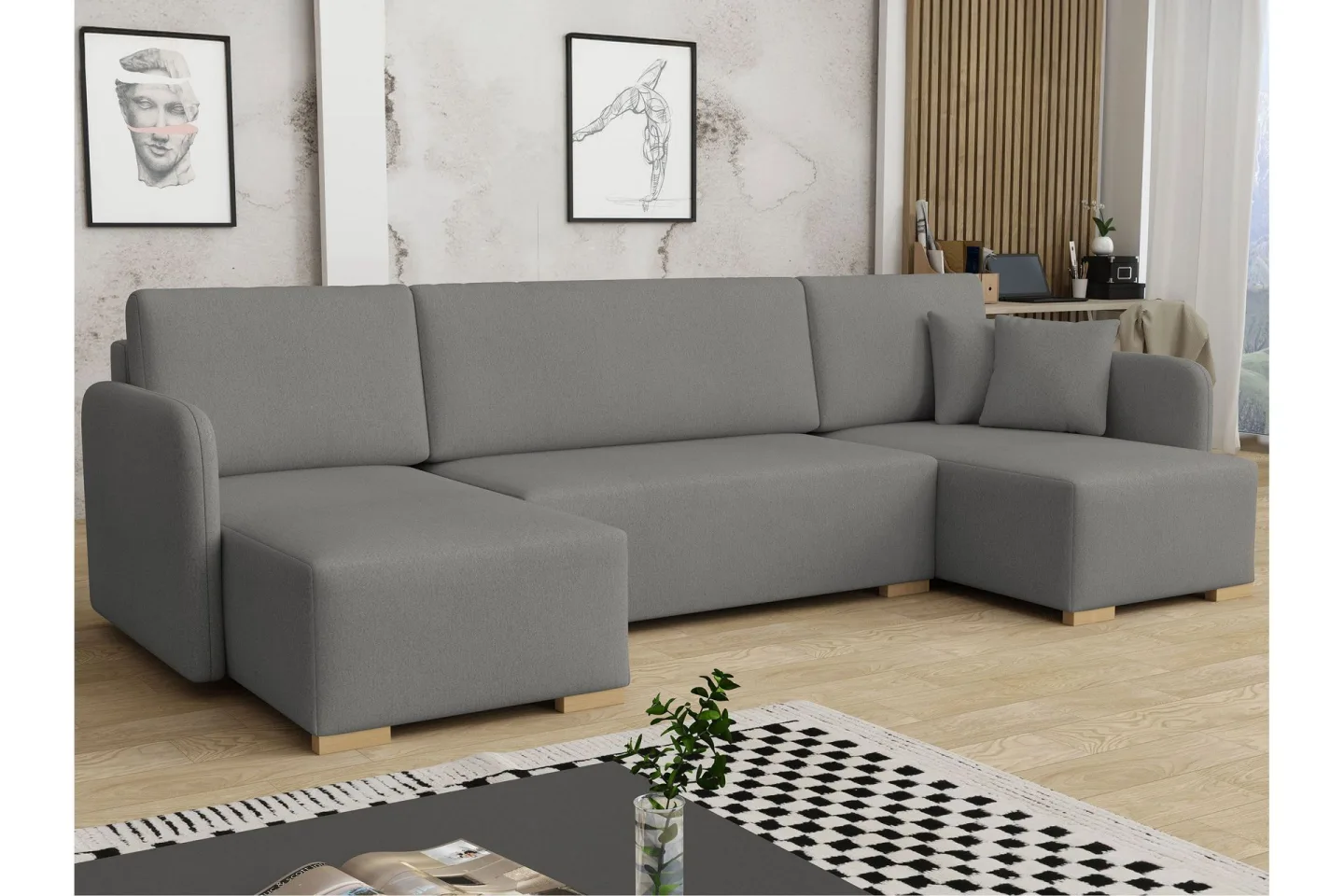 Amelus Bäddsoffa Dubbeldivan 4-sits - Grå