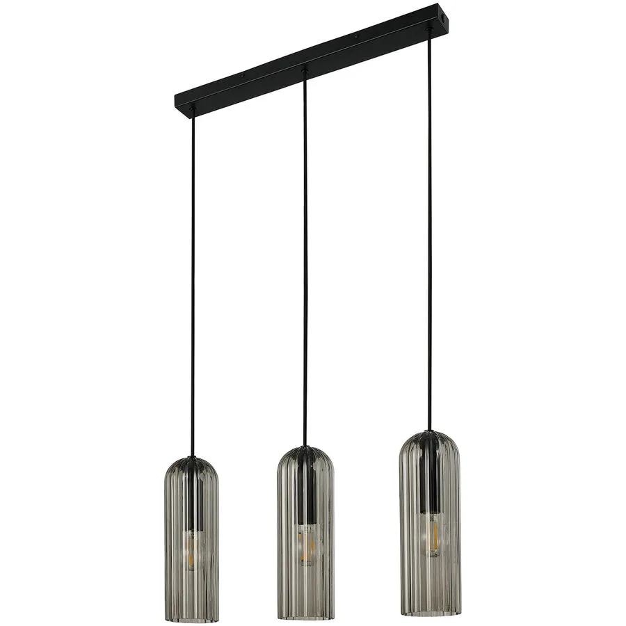 Miella 3 Pendelleuchte Rail Smoke - Nordlux - Esszimmer - Glas - Mehrflammig