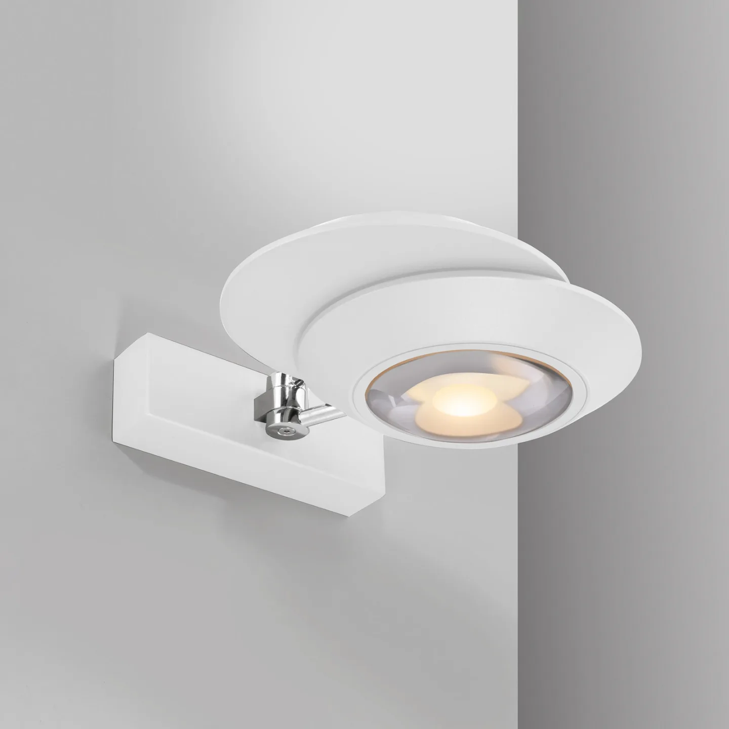 Oculis LED-vägglampa, vit, 30 cm, järn/glas, 2 lampor – PURE - Sovrum - Modern - Metall - Med flera ljuskällor
