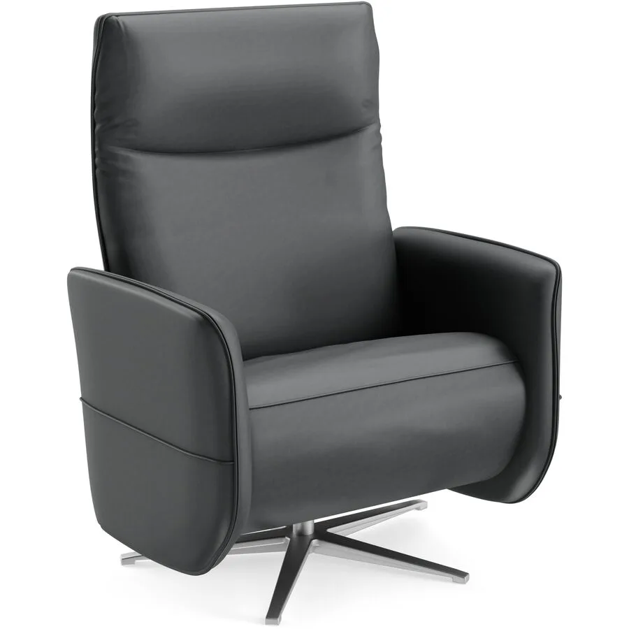 Relaxsessel Lidja anthrazit Leder T 170 B 94 H 112 cm - Möbel Konfigurator: Traummöbel individuell zusammenstellen