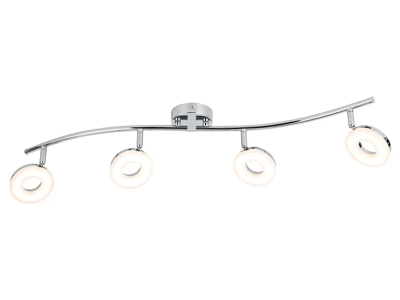 4 Spots LED ROUND 78cm 16W silberfarben