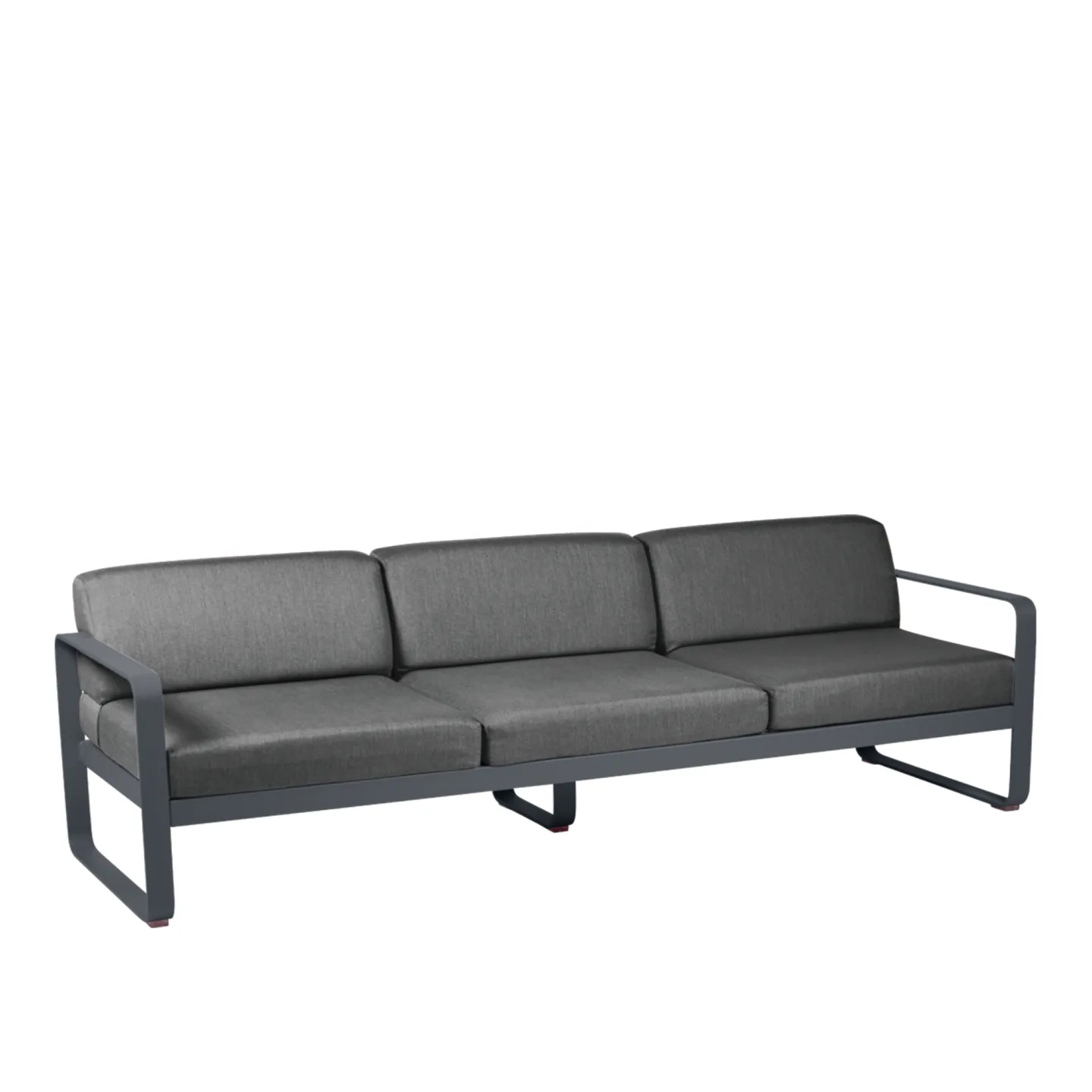 Fermob - Bellevie 3 Seater Sofa Graphite Grey Cushions, Anthracite - Soffor utomhus - Pagnon & Pelhaître