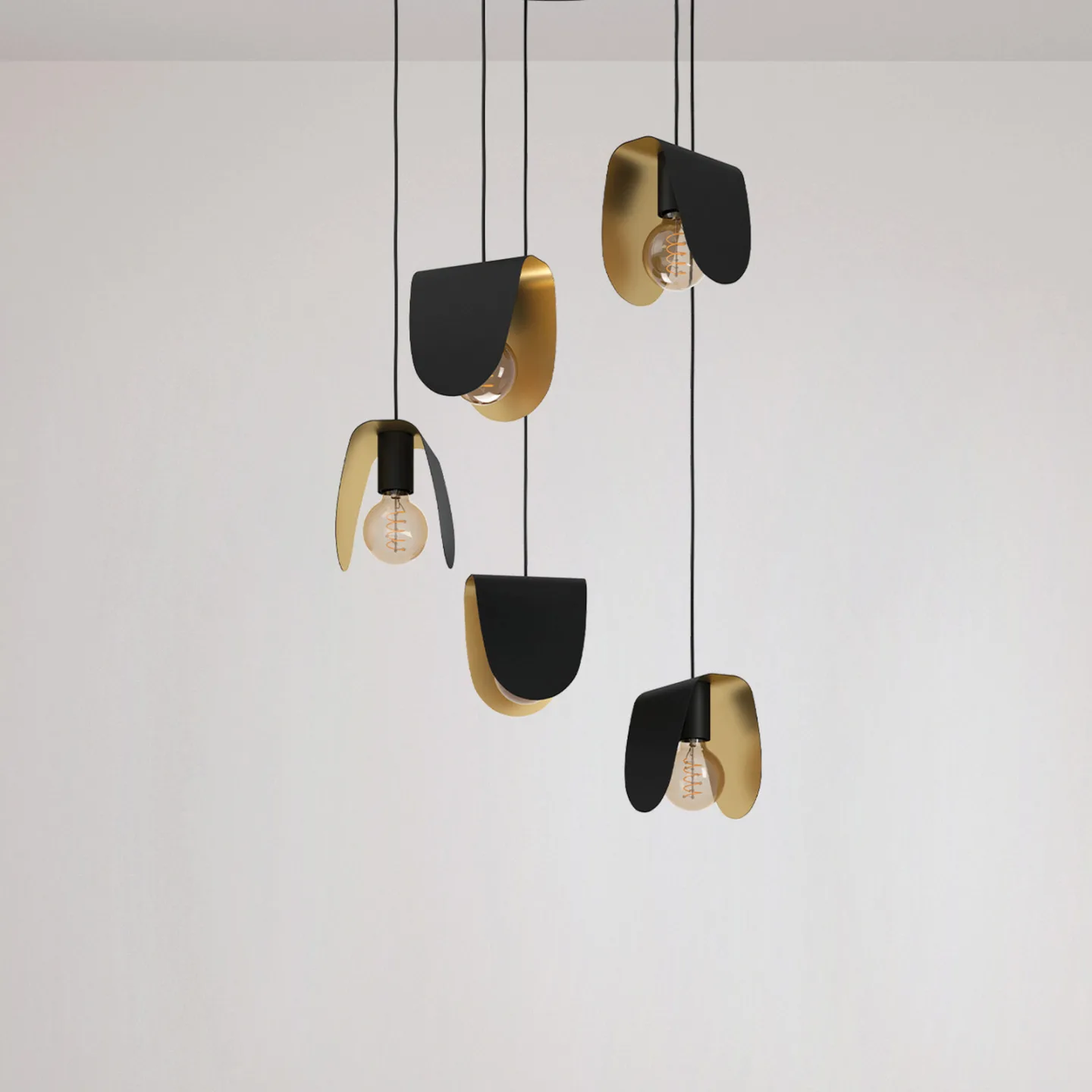 Serenara hængelampe 5 lyskilder sort/guld - EGLO Stars of Light - Stue - Moderne - Metal - Med flere lyskilder
