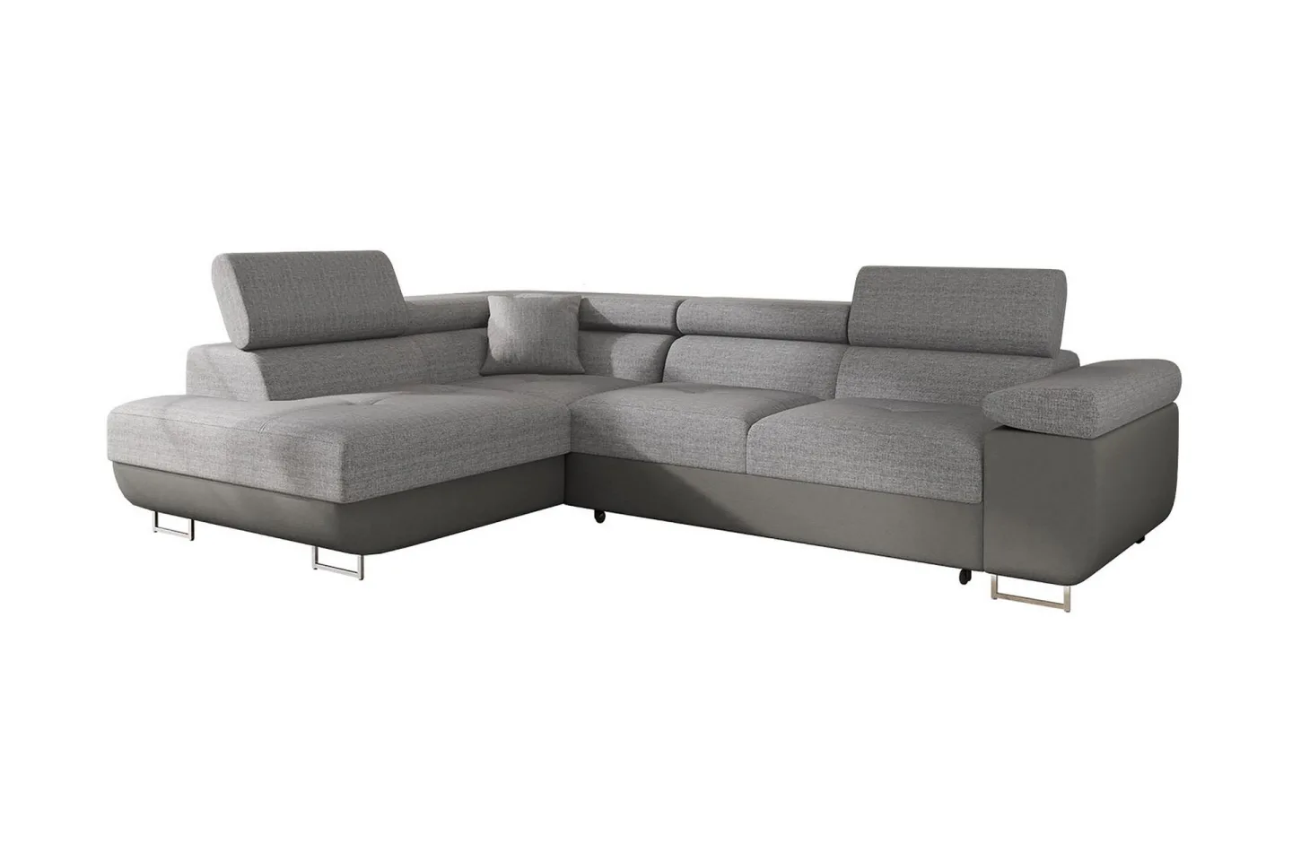 Bäddsoffa med schäslong - Grå