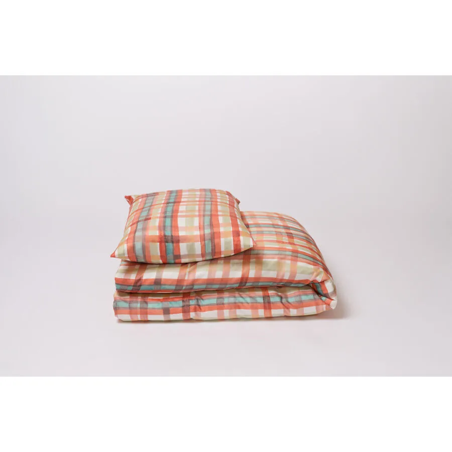 Journey Living Duvetbezug Dunwich brick Schottenkaro Baumwolle - Material: Bio Baumwolle