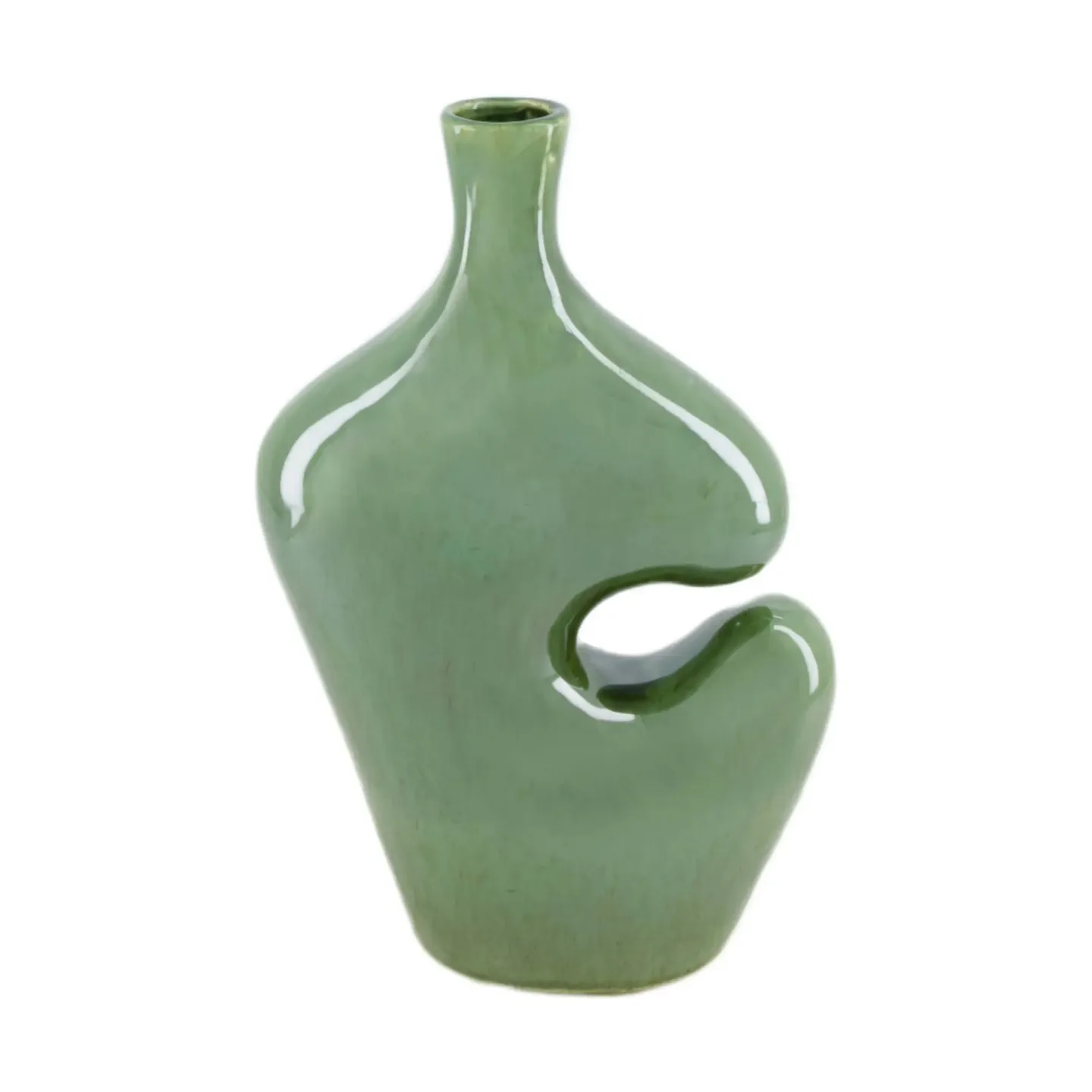 Decofinder Vase Keramik, Grün H: 29 cm | Schubiger Möbel