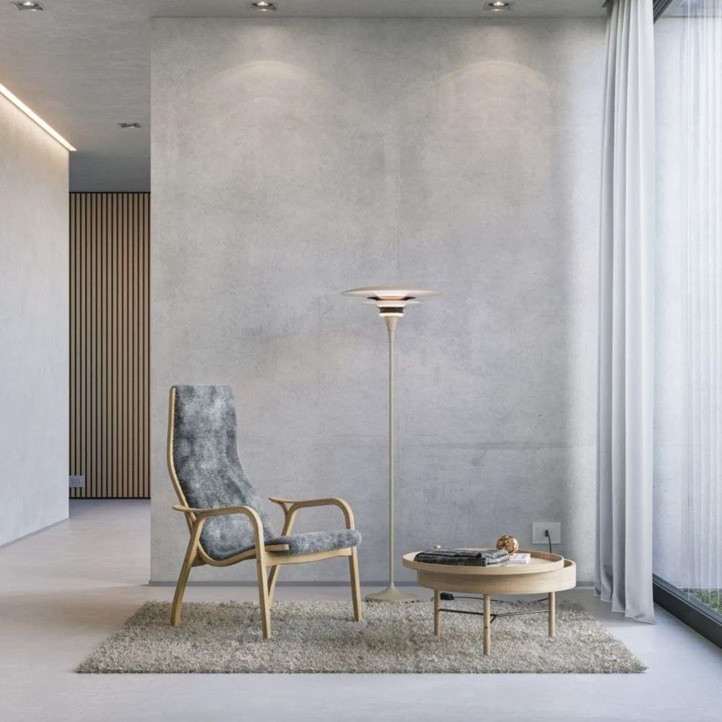 Diablo Golvlampa Ø50 Sand/Metallic Bronze - Belid - Vardagsrum